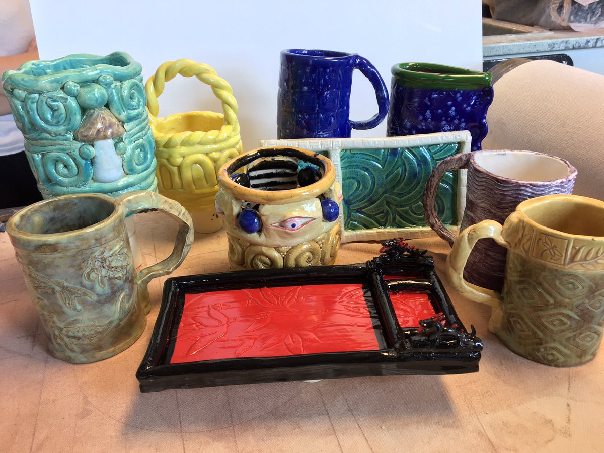 Some of the best days in the art room is when the glaze kiln is unloaded. Here are a few examples of studio art projects.  Awesome job by all! #SFCSDPROUD