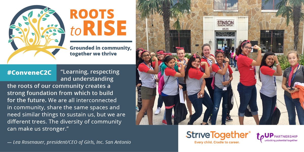 StriveTogether's tweet photo. "Learning, respecting and understanding the roots of our community creates a strong foundation from which to build for the future." — Lea Rosenauer, president and CEO of @GirlsIncSATX #ConveneC2C https://t.co/bpSKBOLsF5