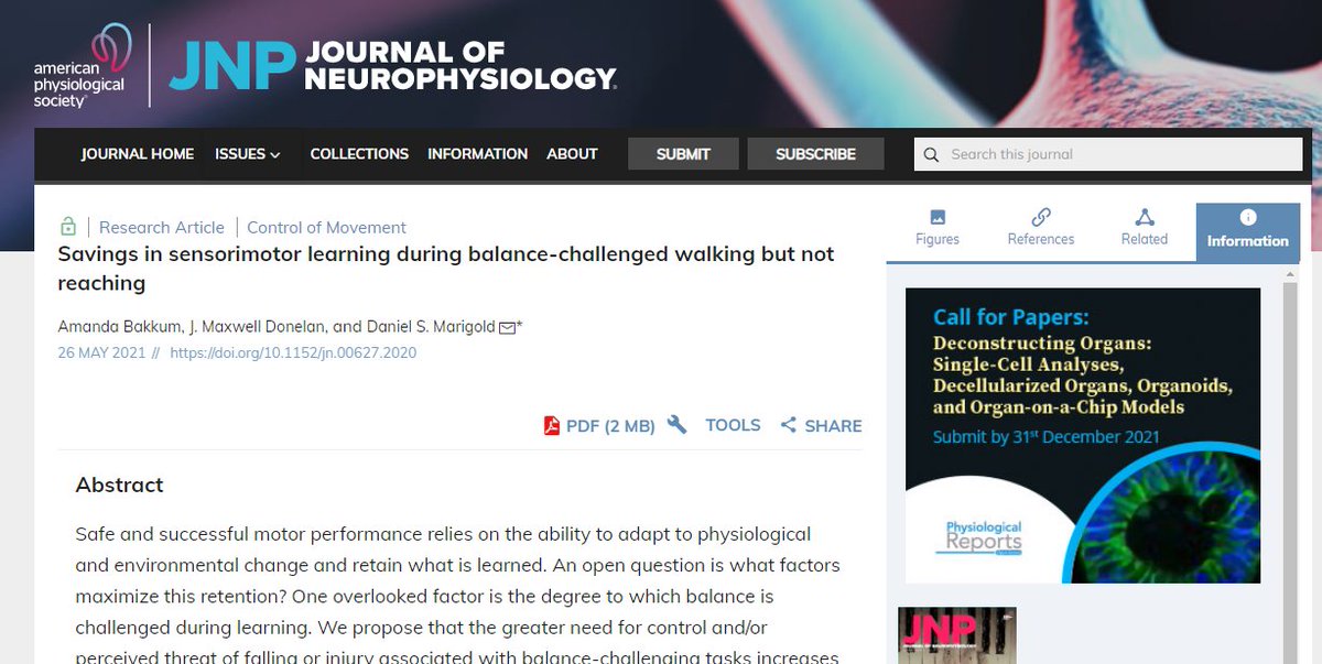 JNP (@jneurophysiol) on Twitter photo #ArticlesInPress "Savings in sensorimotor learning during balance-challenged walking but not reaching"
Amanda Bakkum, et al.
#Locomotion #Adaptation #Neuroscience
@AmandaBakkum <a href="/SFU/">Simon Fraser University</a>
doi.org/10.1152/jn.006… #ArticlesInPress "Savings in sensorimotor learning during balance-challenged walking but not reaching"
Amanda Bakkum, et al.
#Locomotion #Adaptation #Neuroscience
@AmandaBakkum <a href="/SFU/">Simon Fraser University</a>
doi.org/10.1152/jn.006…
