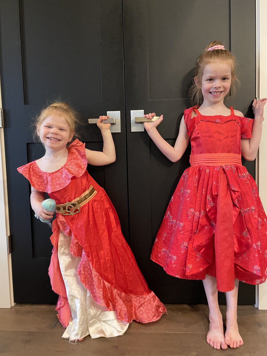 Not sure who loves princess dresses more, Kaleigh or Savannah… it may be a tie!! #GirlDad