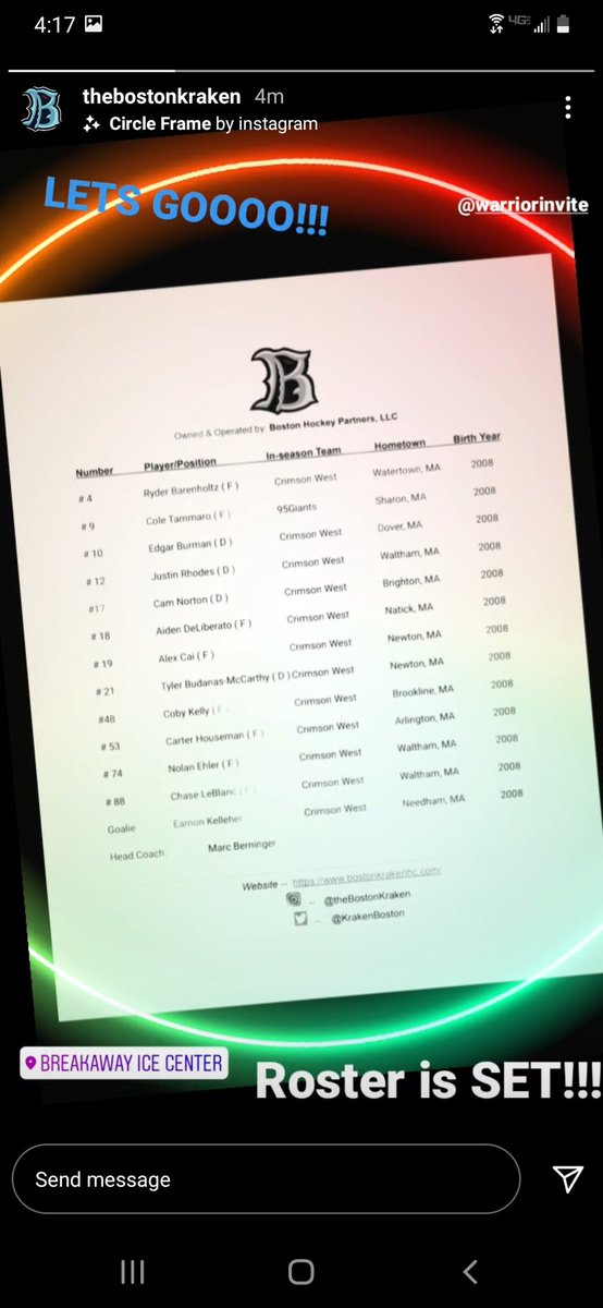 KrakenBoston's tweet photo. 2008 Kraken are set for the @WarriorInvite - LETS GOOOOO!!!!!! #BOSTON #hockey #tournamentREADY #boysbebuzzin https://t.co/OvxqOu0WEp
