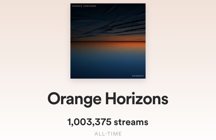 damn orange horizons hit a million on spotify i remember being so nervous to drop that one but now it’s one of my favorites so far thanks for bumpin a song i almost didn’t release. more soon 🙏🏼🚢