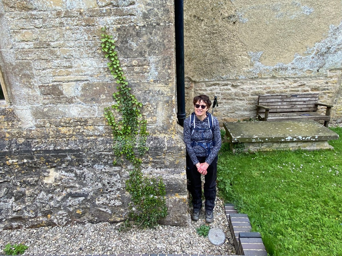 2DogsAwning's tweet image. On our walk today we spotted the OS benchmark on St Nicholas Church, Chadlington it was higher above the ground than @Biffiontour @OrdnanceSurvey #OSBenchmark