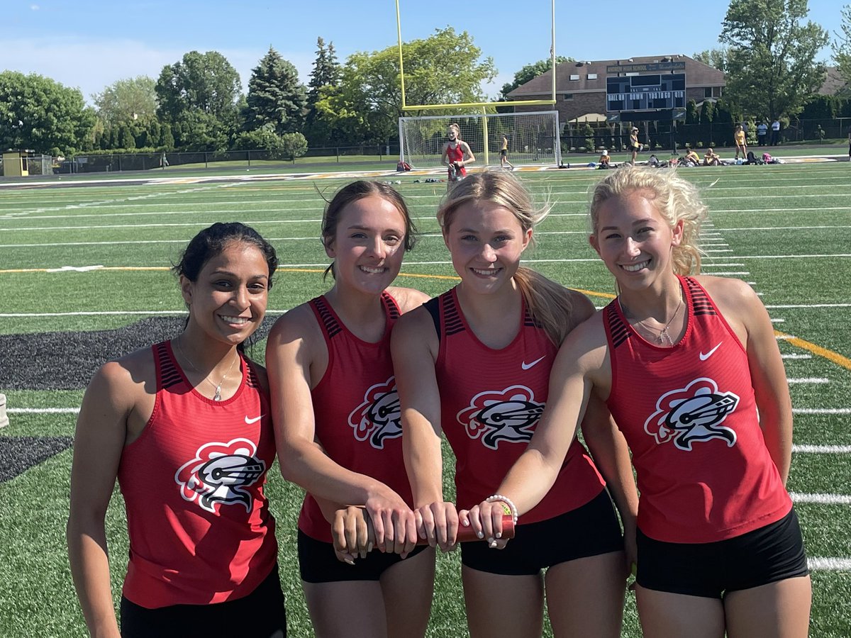 4x100 Conference Champions! Congratulations to Jenin Ali, Brooklyn Anderson, Kaitlyn Hutchinson, and Jillian Grzesiak!