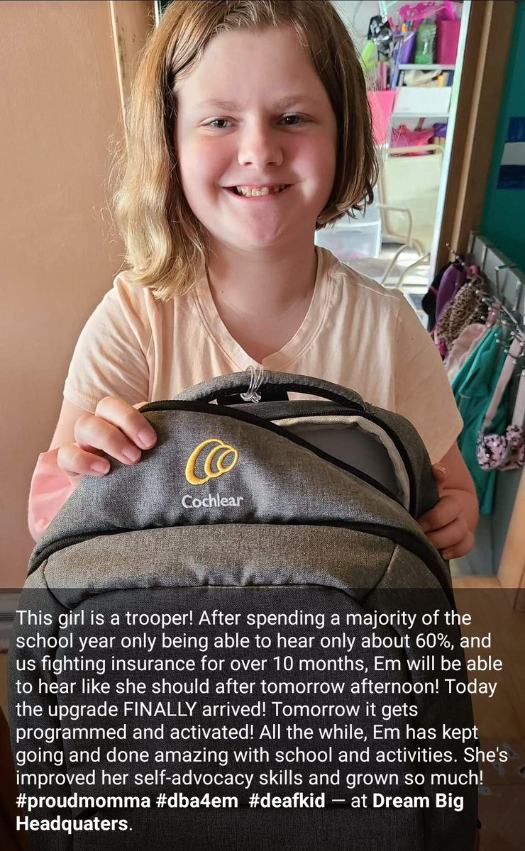 AltEd4life's tweet photo. #dba4em Em will have her full range of hearing again. @matthiesdream https://t.co/sS6zL3YKpN