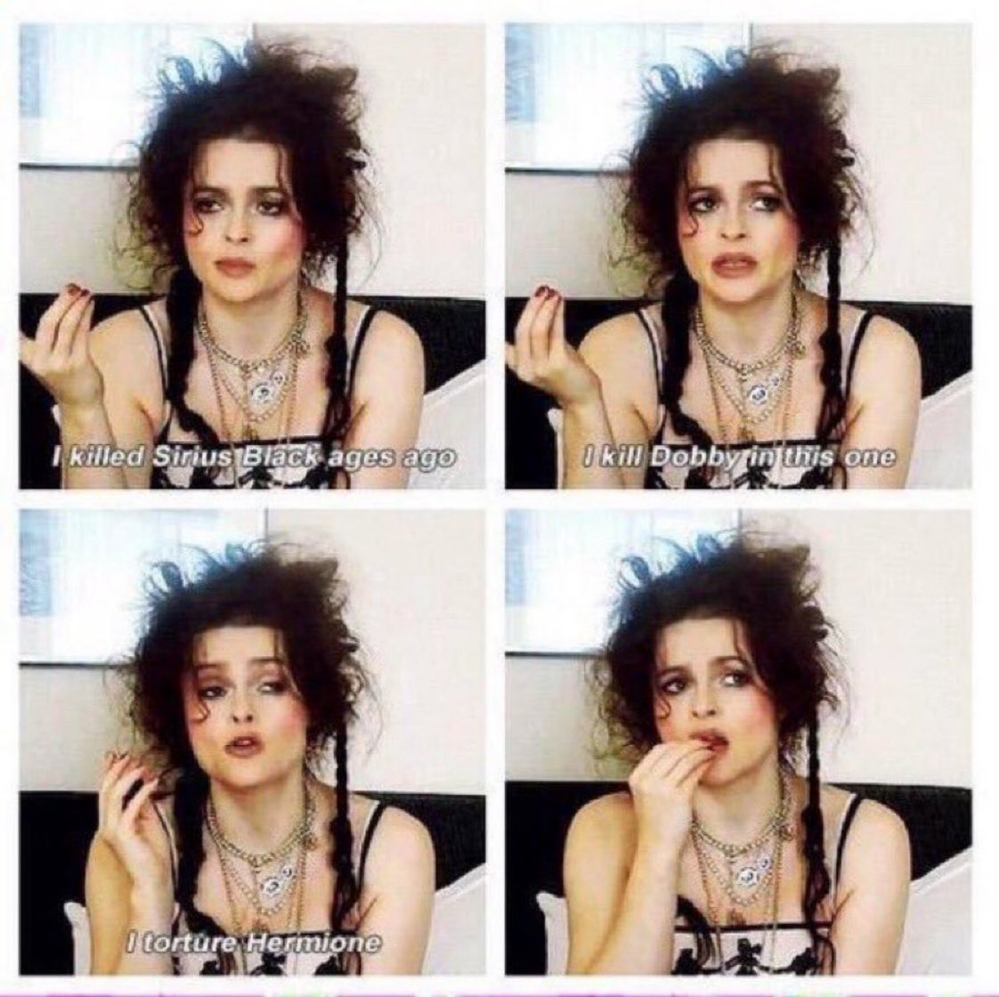 Helena Bonham Carter on Bellatrix’s antics 🤣

#HappyBirthdayHelenaBonhamCarter