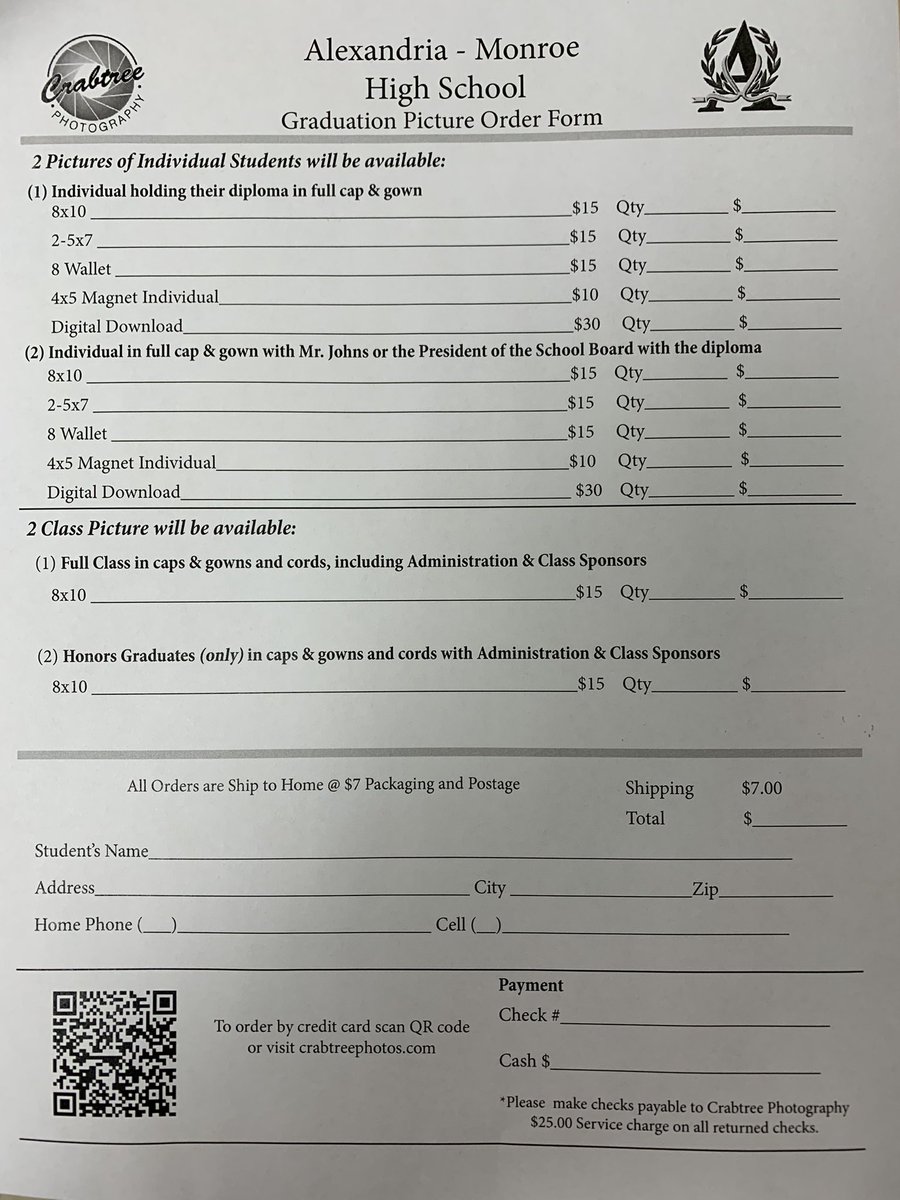 Seniors here is the order form for pictures tomorrow
