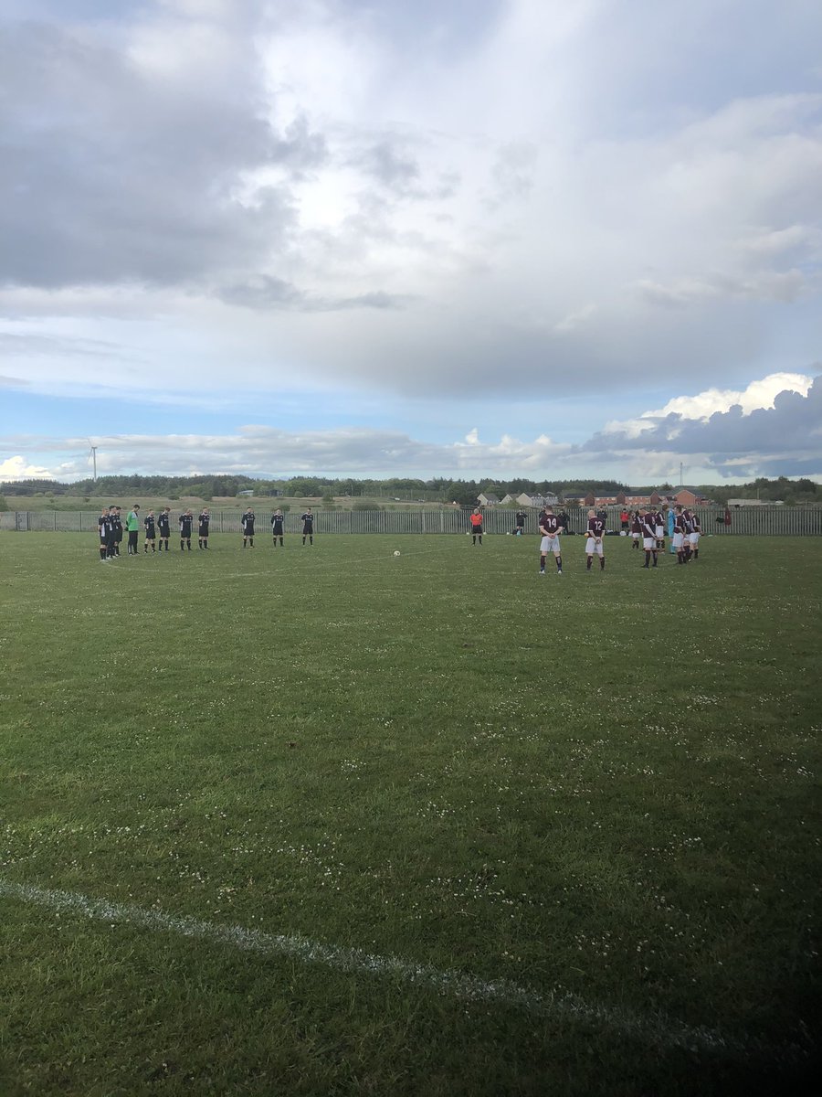 Shotts BA 35s v Shotts BA Amateurs have a minutes silence ahead of a friendly for Robbie Mullen of <a href="/FauldhouseA/">Fauldhouse AFC</a> RIP Robbie