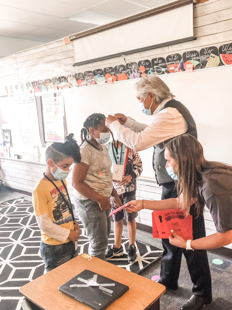 MrsSelvaggio's tweet photo. Thank you @RobertSun24 for visiting our class yesterday and awarding some of our top @FirstInMath players with certificates and badges! @BASDFtHill https://t.co/49vMkmn9XZ