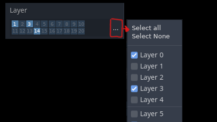 MrTriPie's tweet photo. @reduzio I haven't had a problem when only using a couple layers, and the inspector has too many clicks already. Also what happens to the inspector if you use a lot of layers? 19 extra lines? At that point its confusing which layers you excluded too. I suggest using the same, but... https://t.co/ND379thzOL