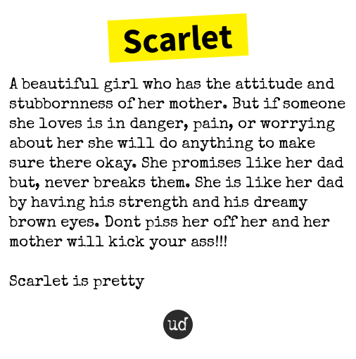 Urban Dictionary On Twitter Scarlet A Beautiful Girl Who Has The 