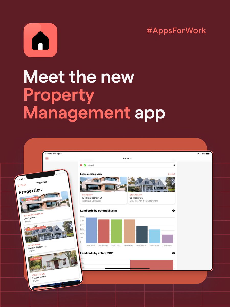 glideapps's tweet photo. We created a free Property Management app—part of our professional suite of apps made for the workplace (we call them #AppsForWork). Copy this app to manage your portfolio of units, tenants, and tasks in one place. 🏘
Copy it for free at https://t.co/CNJCjqmN1k https://t.co/Cq0RSvNxSd