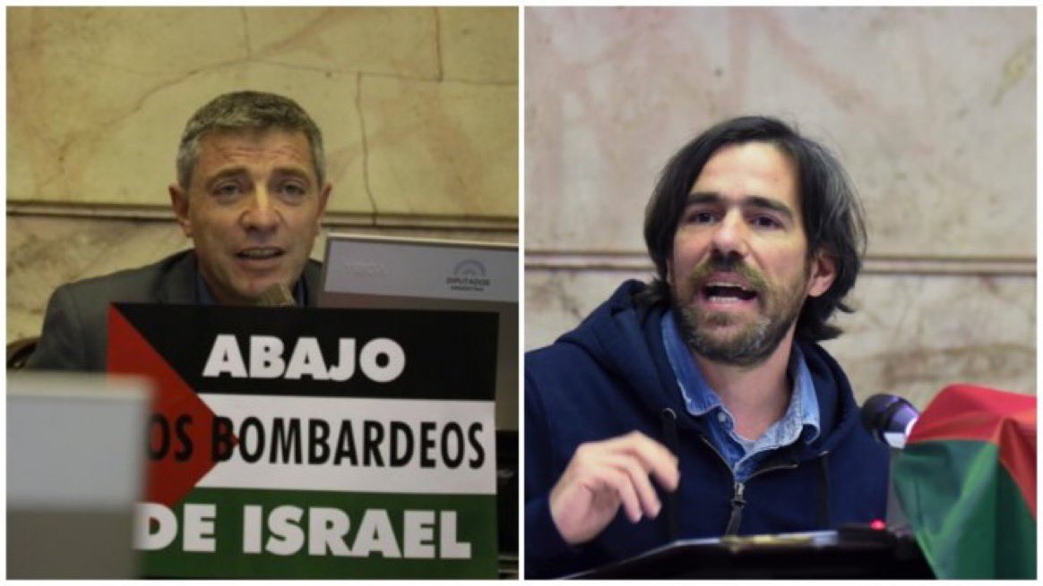 AnasseKazib's tweet photo. Soutien à nos deux camarades deputés en Argentine, accusés d’antisemitisme pour avoir dénoncé la répression sanglante de l’Etat d’Israel. La calomnie ne nous empêchera pas de dénoncer la colonisation et l’apartheid que vit le peuple palestinien 🇵🇸✊🏽

#PalestinaLibreFITU https://t.co/iM5d861E0i