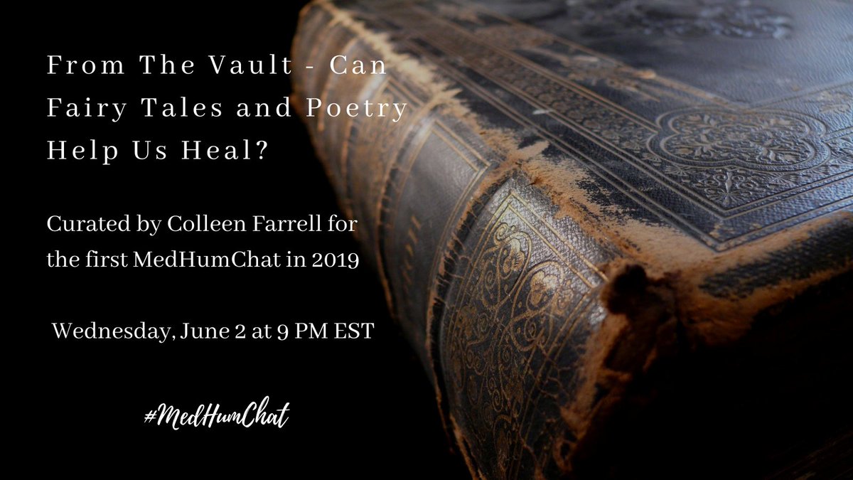 Join us 1 week from today as we re-visit 2 fairy-tale-themed pieces curated by #MedHumChat creator <a href="/colleenmfarrell/">Colleen Farrell, MD</a> for the VERY FIRST chat. All are welcome! #docswhoread #MedTwitter #NurseTwitter #ptexp #MedEd