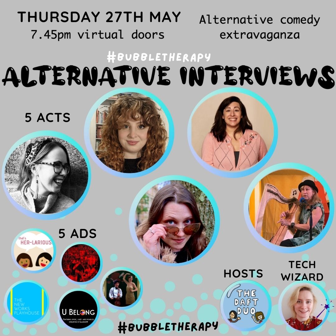 The_Daft_Duo's tweet photo. 12 hour countdown!
The Acts are ready, The Ads are set, The Bubbles are in position, so go go go and grab your ticket for tonight's show!
Eventbrite: https://t.co/HCF44VRBIo
JokePit:
https://t.co/hmkY34lVUn
#AlternativeInterviews #BubbleTherapy https://t.co/mDKZa26MgX