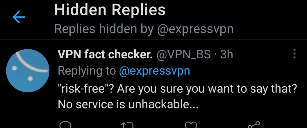 VPN_BS's tweet photo. And I thought this one was rather mild. At least it wasn't a block *glares at nord and cybperghost* https://t.co/uC7ZGurJXM
