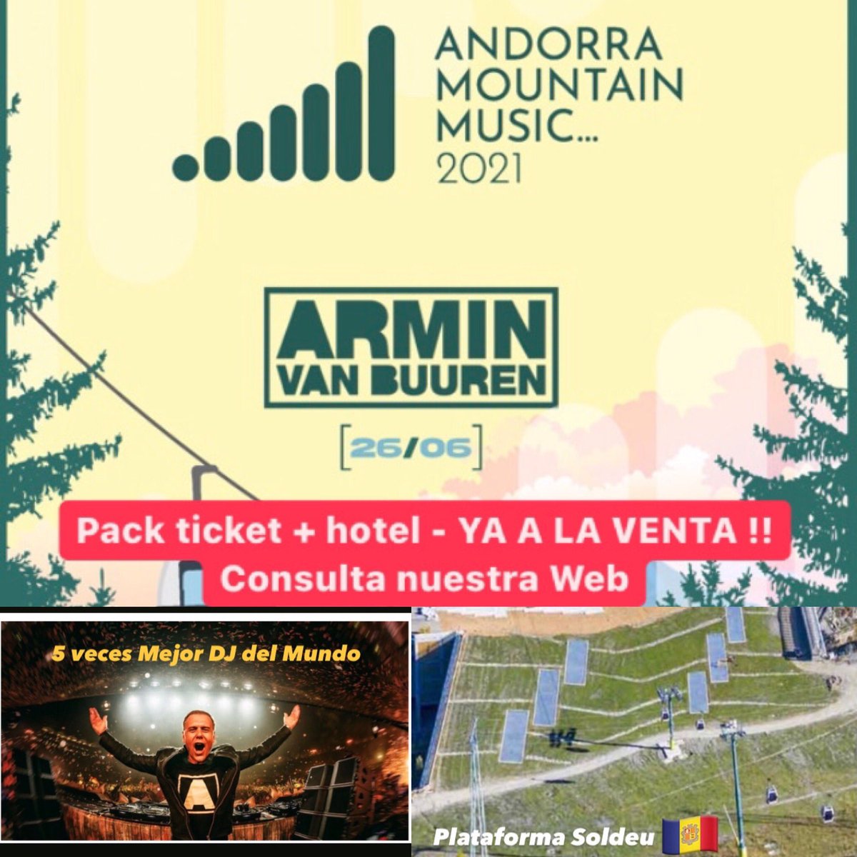 WuauHotels's tweet photo. #arminvanbuuren #dj #livemusic in #andorra🇦🇩 26June .
Pack hotel+tickets in our web . #linkinbio
.
#andorramusicfestival #armin #dj #musiclover #netherlands #france🇫🇷 #electronicmusic #hotelgalanthus #hotelseglexx #wuauhotels #soldeu https://t.co/vD4hXydwSO