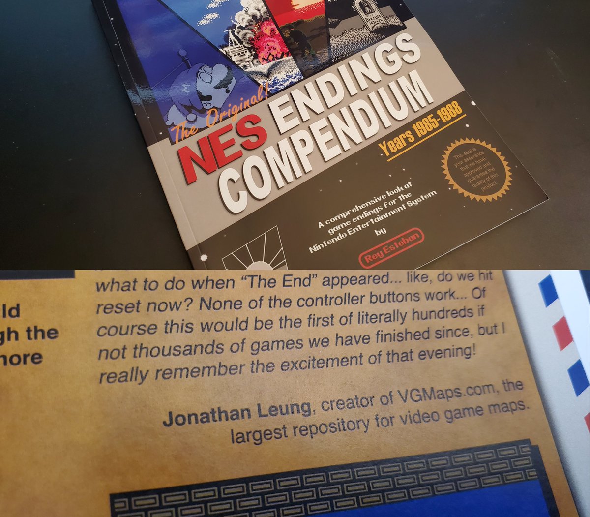 VGMaps's tweet photo. I'm in a book! Again! I think I'll soon lose track of how many times my name gets printed in a video game book. #gamerliteracy #NES #Nintendo #NESEndingsCompendium https://t.co/w7iszk8LAq