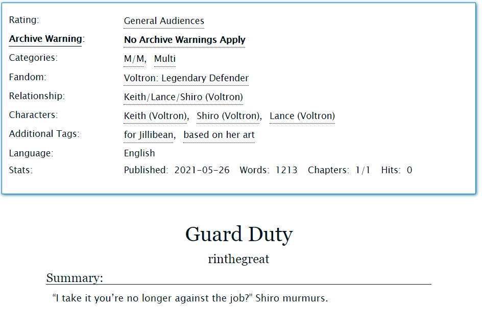 rinthegreat_ao3's tweet photo. New Fic Alert!!!
https://t.co/apPc0j867q
#shklance yeah you read that right we tryin the ot3 today https://t.co/nXROQmveEL