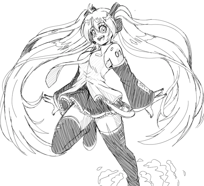 before i decided to redraw the Fubuki drawing, i was planning to redraw a Miku fanart i made back in 2011.

but i thought that almost a decade is too long of a time gap for the improvement to be impressive, lol 
