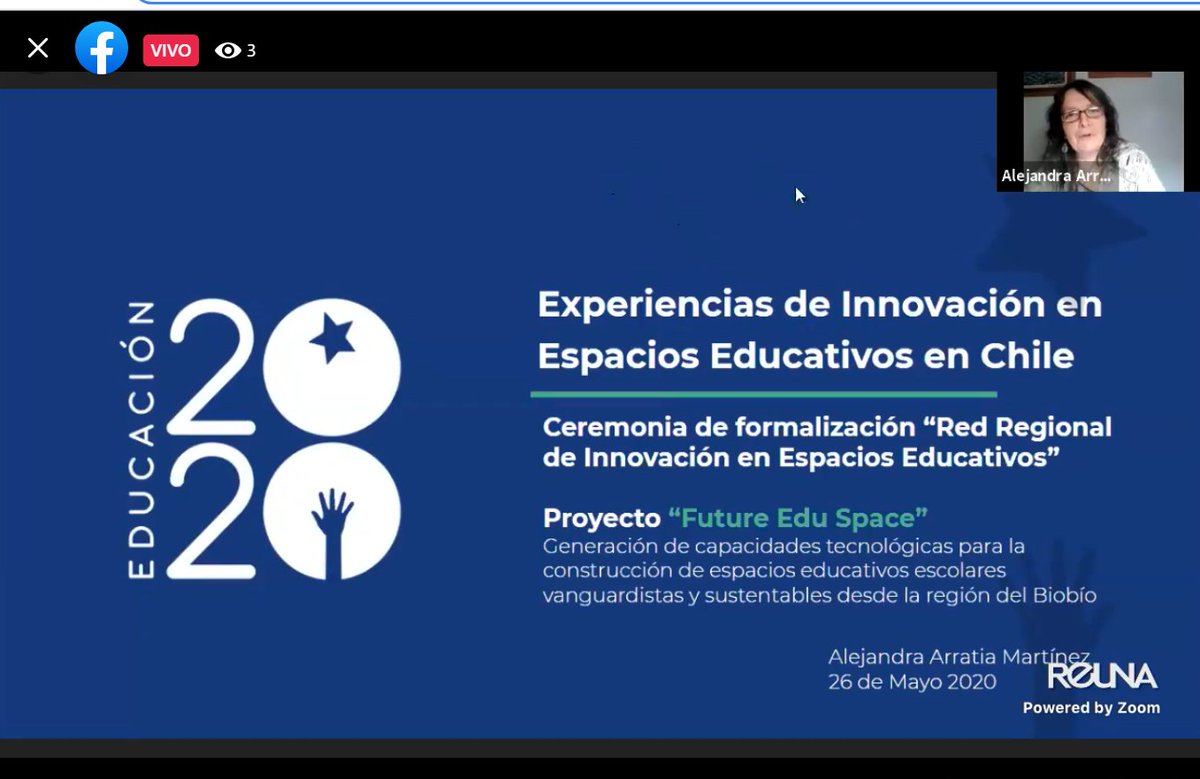 Expone Alejandra Arratia. Educadora Dra. en Psicología Directora Ejecutiva en Fundación 2020 
Transmisión: facebook.com/futureeduspace…