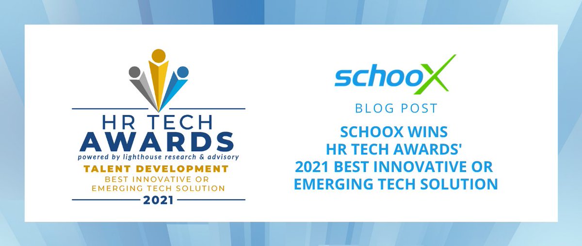 We are honored and thrilled to be selected by Lighthouse Research &amp; Advisory as a winner of the 2021 HR Tech Awards' Best Innovative or Emerging Tech Solution in the #TalentDevelopment category!  

Read the article below for more information.

bit.ly/3wEumvx