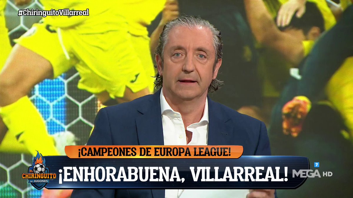 elchiringuitotv's tweet photo. 💛"¡ENHORABUENA, @VillarrealCF !"💛

👏"Nos habéis REPRESENTADO a todos. ¡GRACIAS!"👏

La felicitación de @jpedrerol mientras suena el HIMNO del equipo en #ChiringuitoVillarreal https://t.co/ZOQpYOO6zc