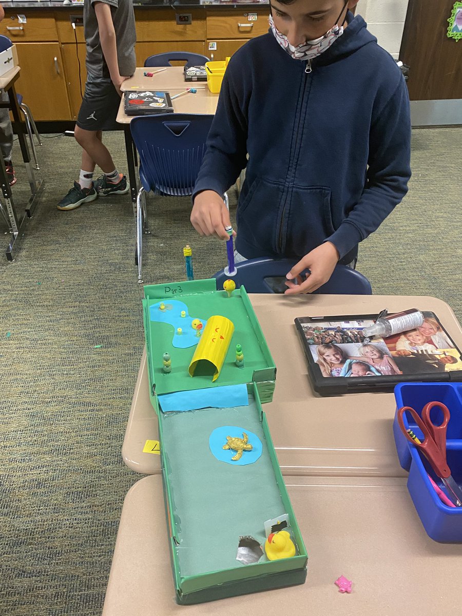 We learned about miniature golf including the science behind course layouts and then design and built our own! #cisscience #scienceisawesome #concordpride