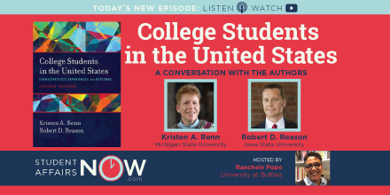 StuAffairsNOW's tweet photo. On today's episode authors @KrisRenn & @DrReason_ISU discuss the diversity of college students today, who they aren't and why, and what they are bringing and experiencing.
https://t.co/cpU9WZT7KI https://t.co/kH5dNLHjG5