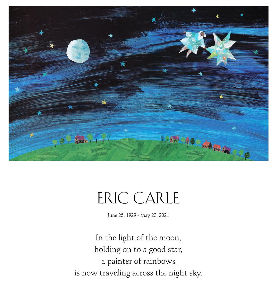 SwannGalleries's tweet photo. This beautiful, heartbreaking tribute to Eric Carle at https://t.co/Omf3Ec8VUj

So many beautiful stories and illustrations to look back on with love. https://t.co/B8gxAbL1wS