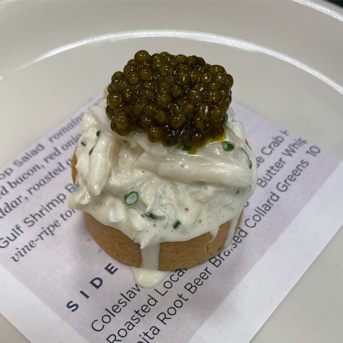 Emeril's tweet photo. Crab Canapé, Osetra Caviar. #ChefTasting @emerilscoastal https://t.co/qAFuTCdpiv