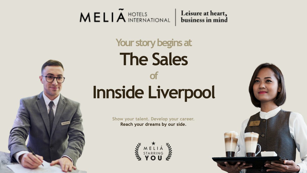 Whatever story you choose, you are the star at <a href="/MeliaHotelsInt/">Meliá Hotels International</a> 😉 We're looking for #Events Coordinator at <a href="/innsideuk/">INNSiDE UK</a> #Liverpool 📊👨‍💼👩‍💼 Come to be part of a great team, we are waiting for you with open arms!!! #WeAreMelia #NowHiring #SalesJobs ow.ly/BFZn50EVPPq
