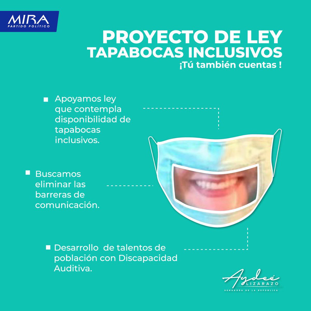 aydeelizarazoc's tweet photo. Desde @PartidoMIRA celebramos aprobación en último debate del PL que busca remover barreras de comunicación en tiempos de pandemia para personas con discapacidad auditiva #TapabocasInclusivos Felicitaciones al autor @MauricioGomezCO https://t.co/5mmBf9P8Df