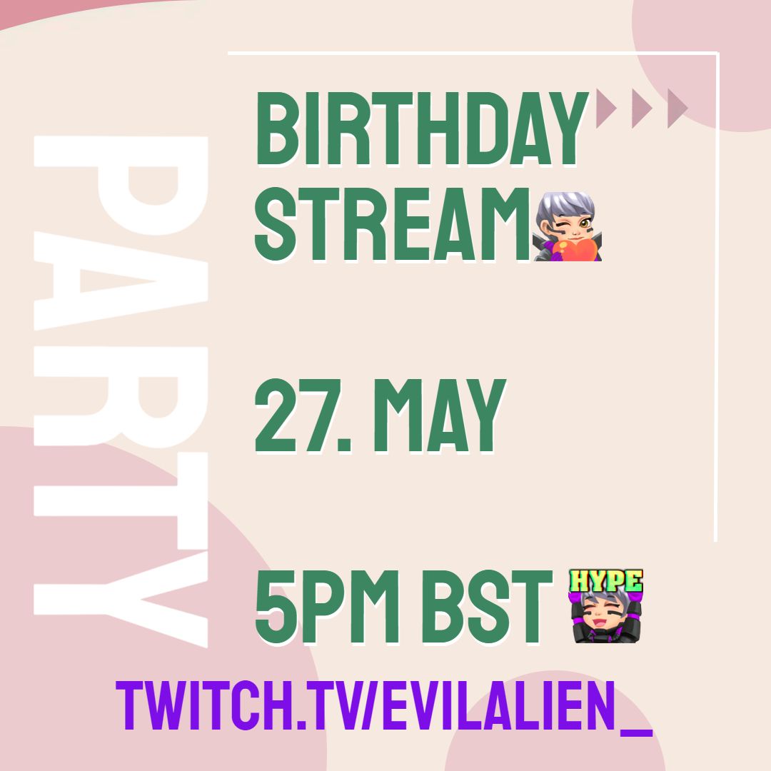 evilalien_T's tweet photo. Who is ready to party with me? Tomorrow from 5 PM BST on https://t.co/bizHrUh2hi
Alcohol? ✔️ Good vibes? ✔️ Annoying cat in the background? ✔️ 
Pwease come and celebrate with me UwU https://t.co/fEYfrFRAHP