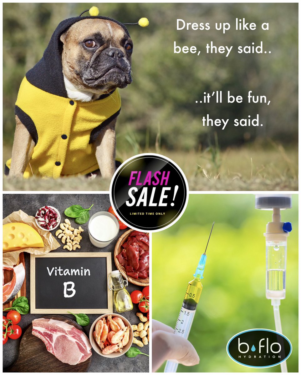 FLASH SALE:⁣⁣
Buy five Vitamin B shots or add-ons &amp; get five free! ⁣⁣⁣⁣Hurry, it’s only on for the last week of May, so come get your Bs, get energized &amp; save some cash 💵⁣⁣ 👍💧🐝😉 #flashsale #vitaminb #bflohydration #bfloiv #vitaminboost #buffalosivbar #iminjection