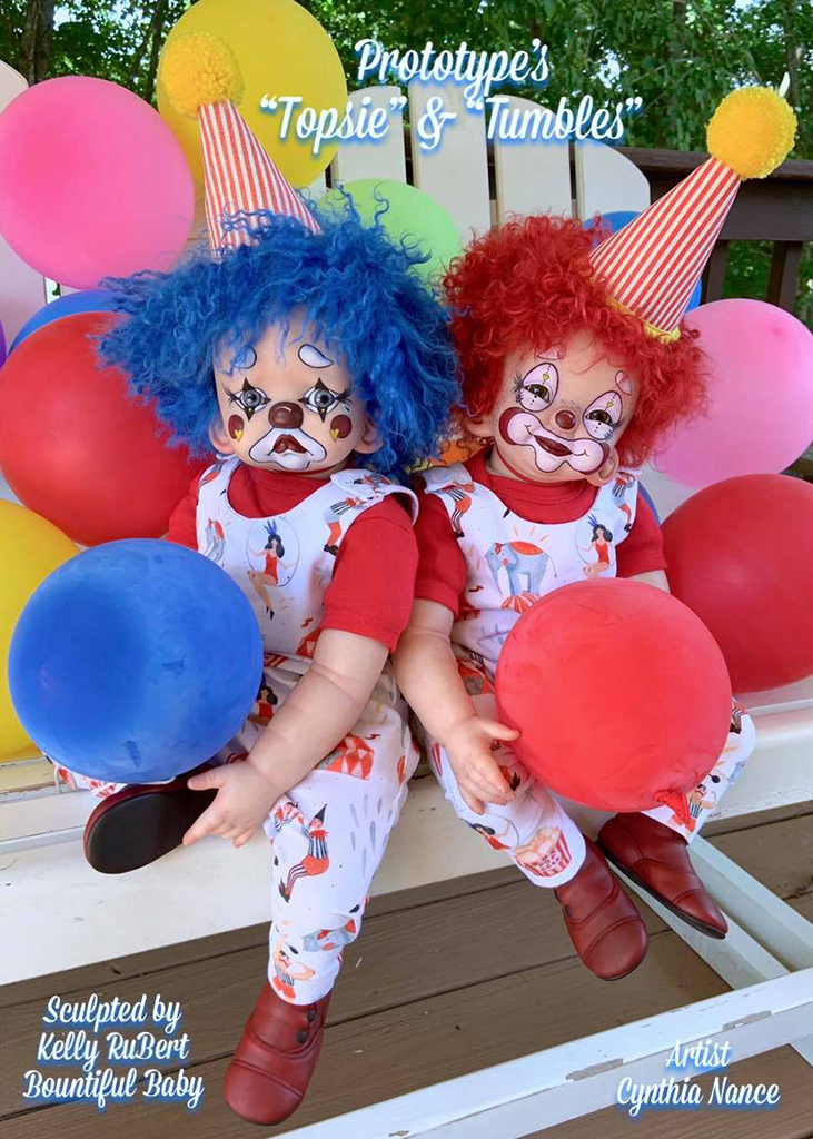 Bountiful_Baby's tweet photo. We have 2 new charming clown prototypes on eBay now! These first prototypes were reborn so adorably by Cynthia Nance.

You can check out their eBay auctions here:
Topsie eBay Auction: https://t.co/U8GVEaX6gf
Tumbles eBay Auction: https://t.co/EybfA2AIz6

Sincerely,
Bountiful Baby https://t.co/fL9o9kNo1P