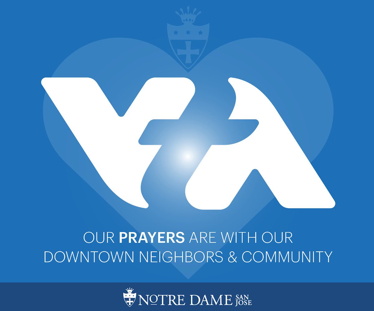 NotreDameSJ's tweet photo. 💙 #SanJoseStrong #NDPrays #StJuliePrayForUs #NDSJ #DTSJ https://t.co/BLw9eJ3nyT