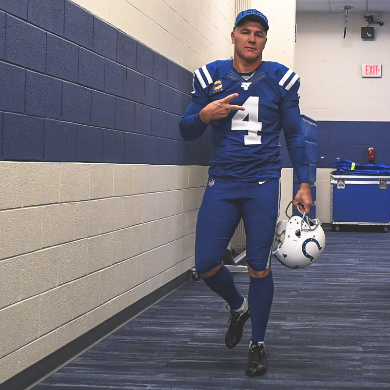 Colts's tweet photo. Salute to the leading scorer in NFL history.