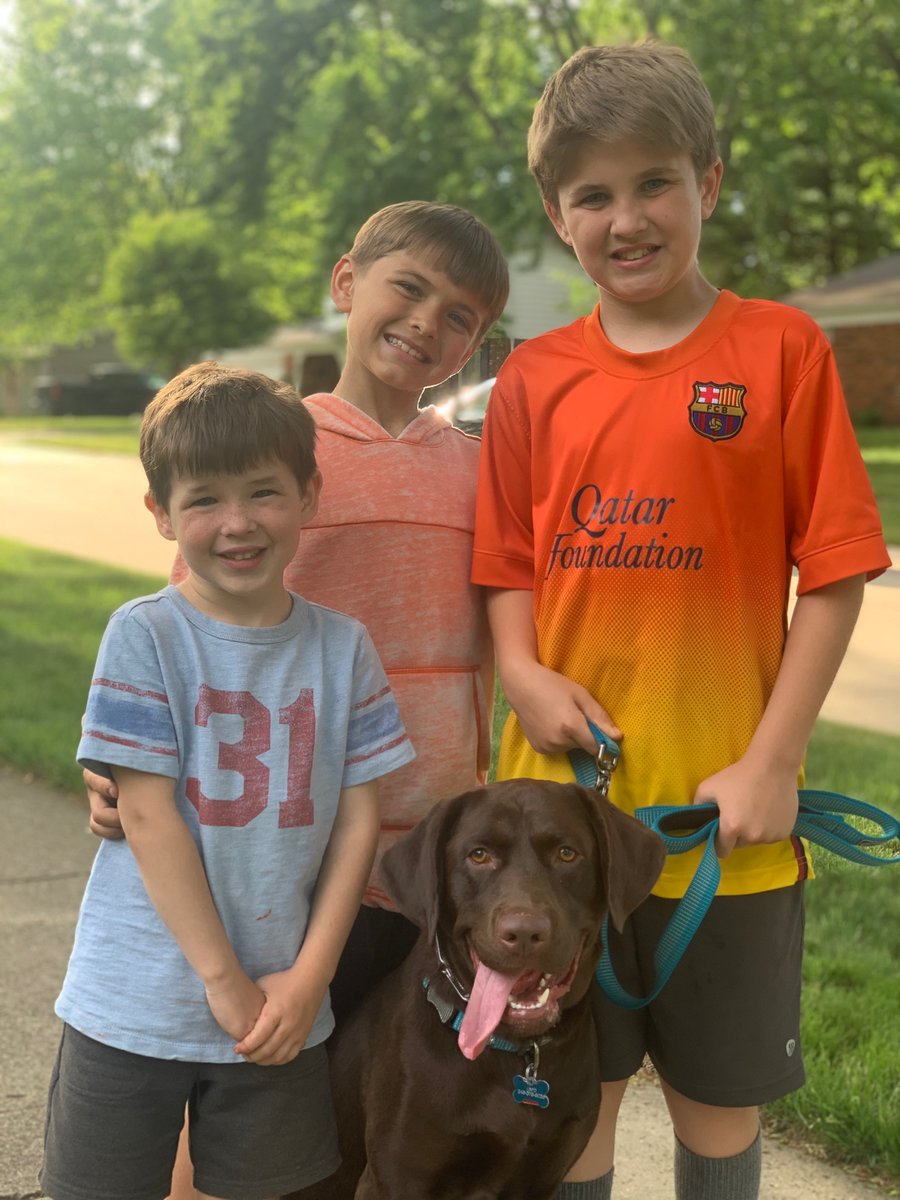 It was a beautiful evening for these three #SchroederDragons to #logoffandlaceup for their 5k with the dog! <a href="/SchroederPhysEd/">Mr. L</a>