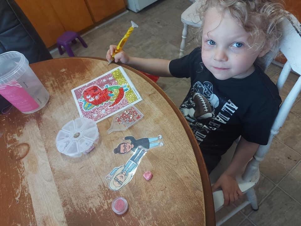 PCcrce's tweet photo. After a long trip via Canada Post we arrived at our friends place! We are doing a little Diamond Art this afternoon ! #nspreprimary @CCRCE_NS https://t.co/4X1Ls8qTcy