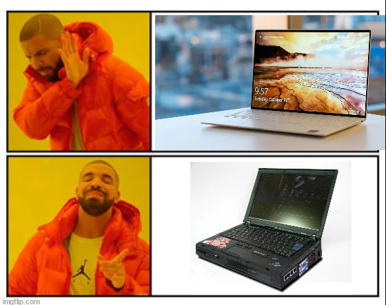 TechLou2's tweet image. Linux users when choosing a laptop