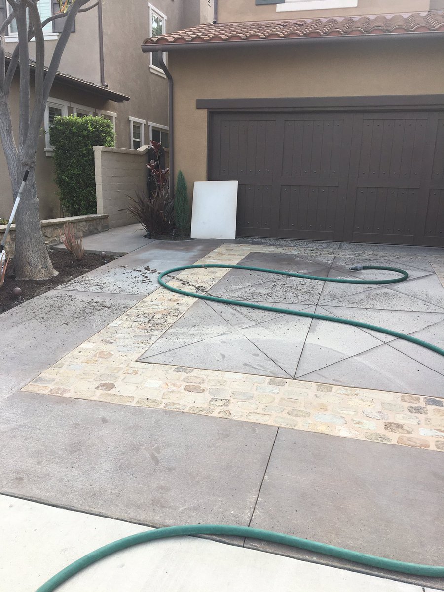 sandblastking's tweet photo. Prepping this #driveway for new stain and sealer by #sandblasting the old failed products off which etches the #concrete and allows new system a way to bond 

#alliedsandblasting #sandblastking #mobilesandblasting https://t.co/RoLOBqlviM