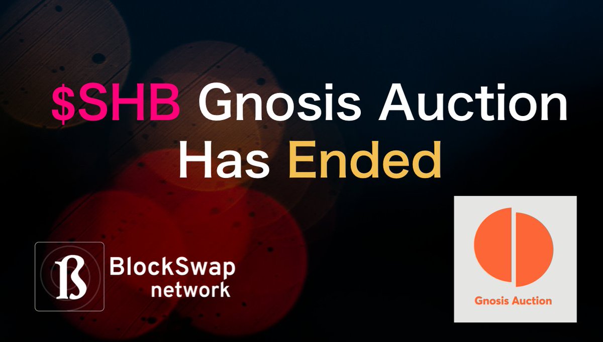 Blockswap (@blockswap_team) on Twitter photo The #SHB <a href="/GnosisAuction/">Gnosis Auction</a> has officially concluded. Claiming is enabled.
Congratulations to the users who successfully secured a #StakeHouse Batch! Becoming the Genesis Batch Minters of the Game 🎉👏💪
Stay tuned for more info running up to the Game Start date announcing soon!🚀 The #SHB <a href="/GnosisAuction/">Gnosis Auction</a> has officially concluded. Claiming is enabled.
Congratulations to the users who successfully secured a #StakeHouse Batch! Becoming the Genesis Batch Minters of the Game 🎉👏💪
Stay tuned for more info running up to the Game Start date announcing soon!🚀