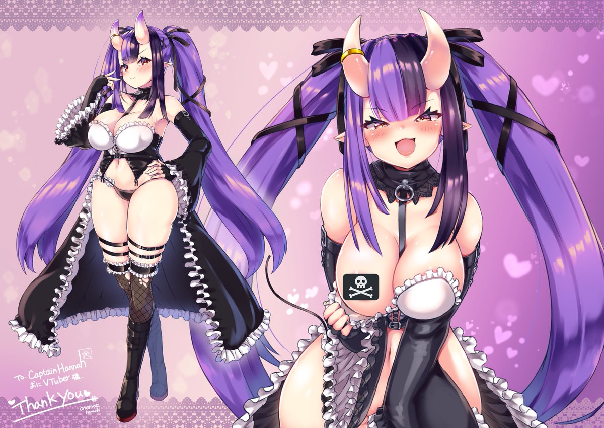 hannahvtuber's tweet photo. ahahaha! why are you sweating, huh? 
lousy DECK SWABBER..

#OniHans 🔞🏴‍☠️ https://t.co/FdYvN2az5V