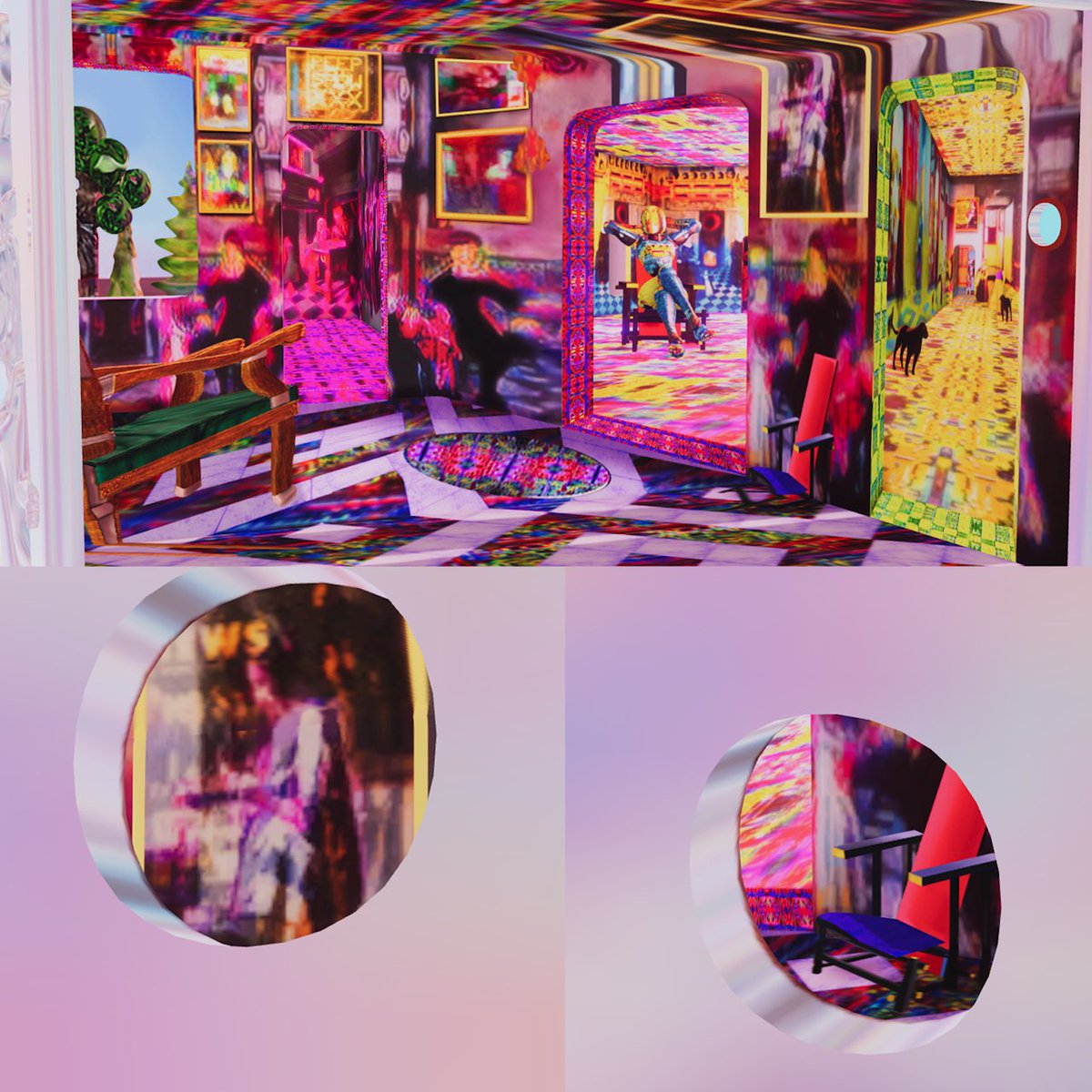 FeralFile's tweet photo. From trompe l'oeil painting techniques to synthetic media algorithms, artists have always used skill and science to create illusions of reality. A flat two-dimensional substrate with pigment applied offers the viewer a broad vista through which to travel, in their mind. A β https://t.co/mC4ptkGjaJ