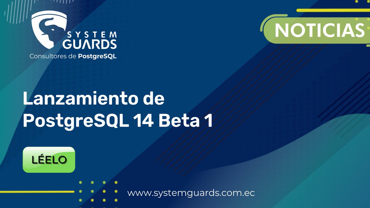 systemguards's tweet image. ¡Ya está la versión beta de #PostgreSQL 14! Conoce algunos avances de las características que estarán disponibles en la versión final, más información en:👉 systemguards.com.ec/postgresql/lan…
#PostgreSQL14 #opensource