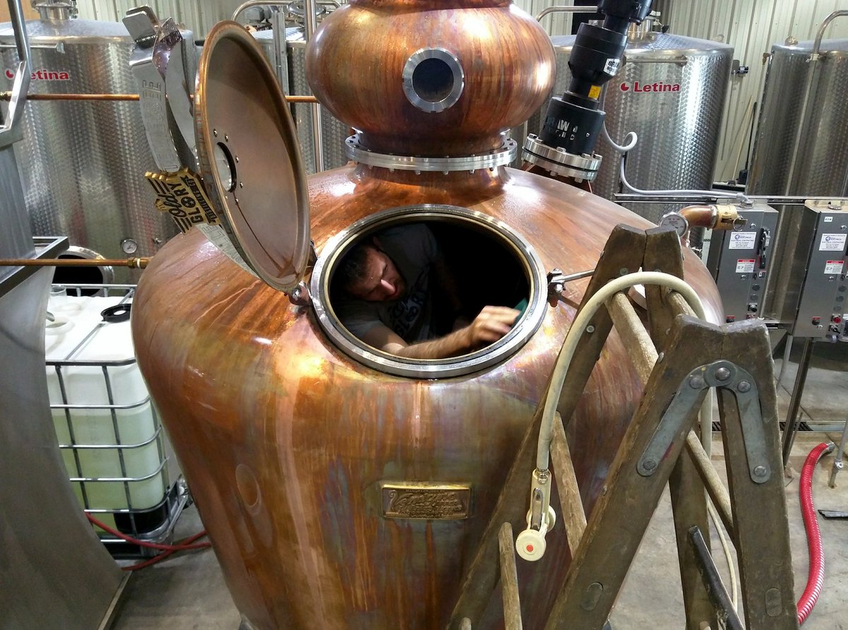 OGDistilling's tweet photo. Handmade &amp; hand washed ... The less glamorous part of the job. 😆 https://t.co/HVsJ0QmyOQ