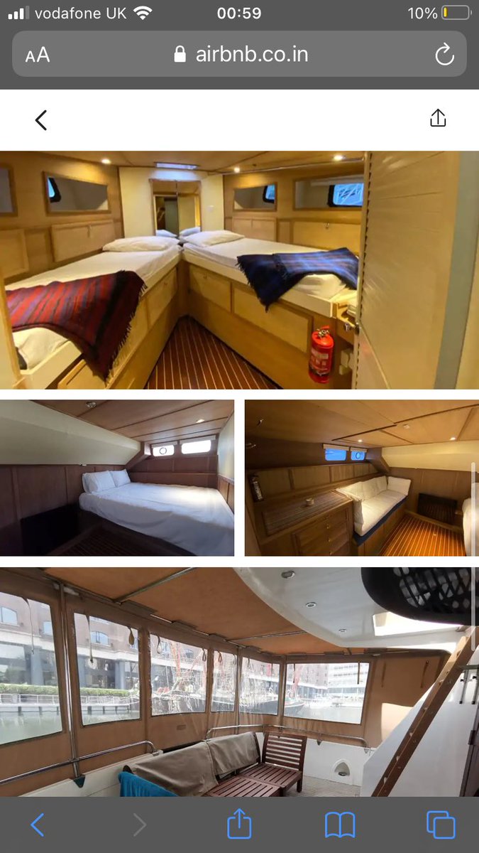 RaymondBrownNEW's tweet photo. now proud owner of this yacht moored next to Tower Bridge and I’m letting it out as an Airbnb at £300 a night but mates rates will be a lot lower. 2 en suite bedrooms, a lovely galley, living area, an expansive deck. https://t.co/FmrNjs4irb