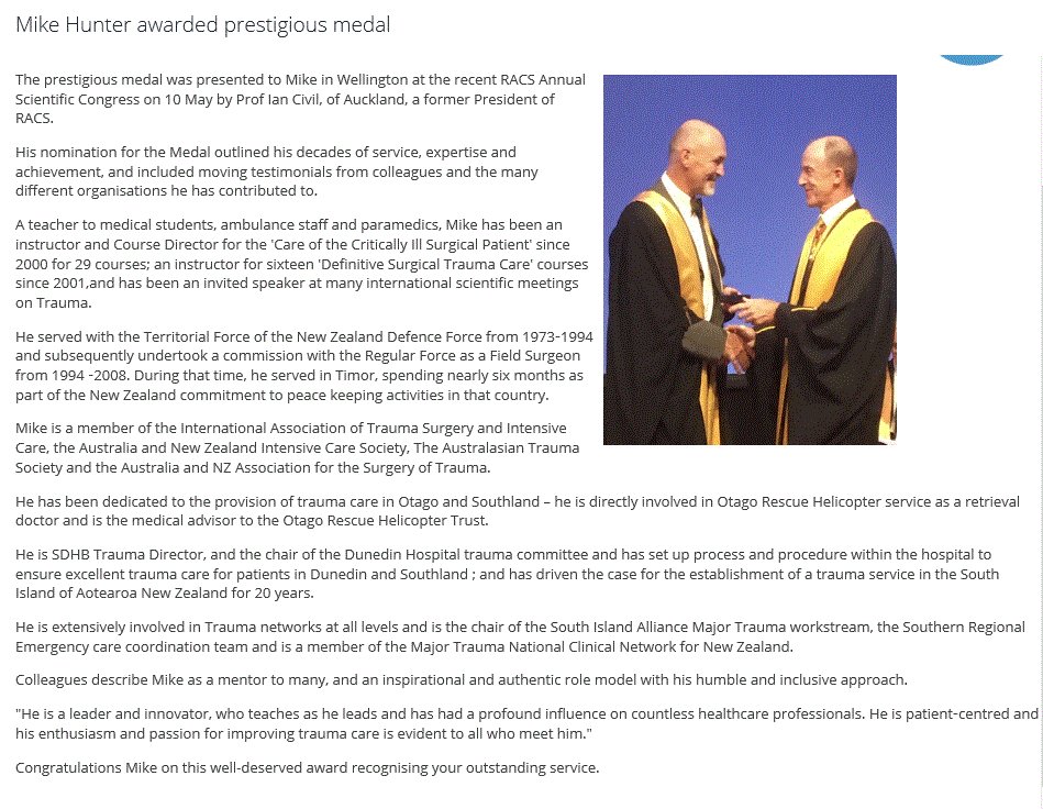 scotindun's tweet photo. Mike Hunter acknowledged with well deserved award award from RACS https://t.co/6mju8oFfl6