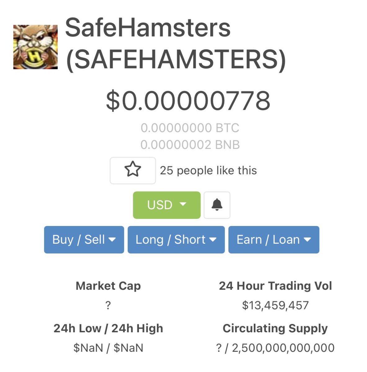 SAFEHAMSTERS's tweet photo. A little more than a day has just gone by since we launched, and we have yet another great news! 🤩

#safehamsters got listed on CoinGecko!🔥
https://t.co/RsDRY9iDNp

More amazing news coming! 🚀

It’s #safehamsters time! https://t.co/FF8654sCuH